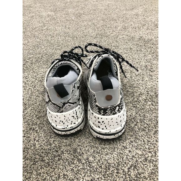 Snake Skin 6.5 Wedge-Sole Sneakers Black Chunky - Picture 3 of 6